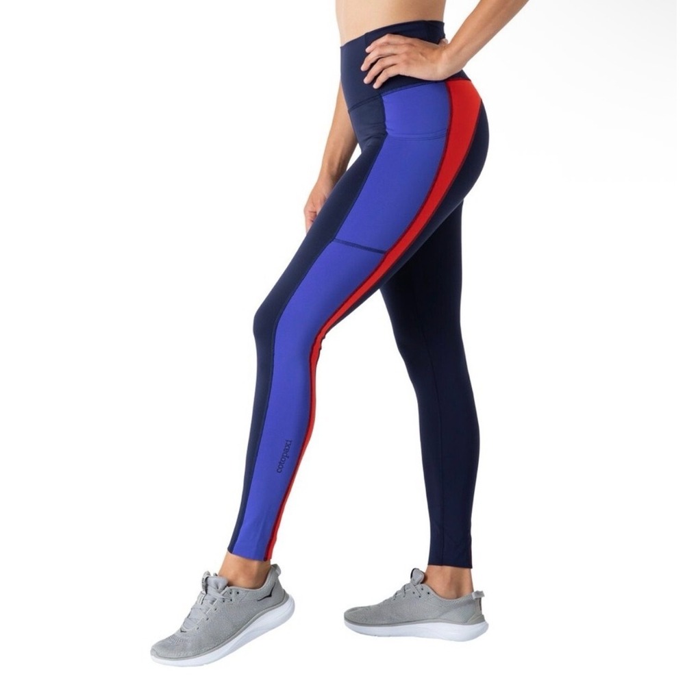 Cotopaxi Roso Tight Women's XS Navy Cobalt Red Colorblock Performance Leggings